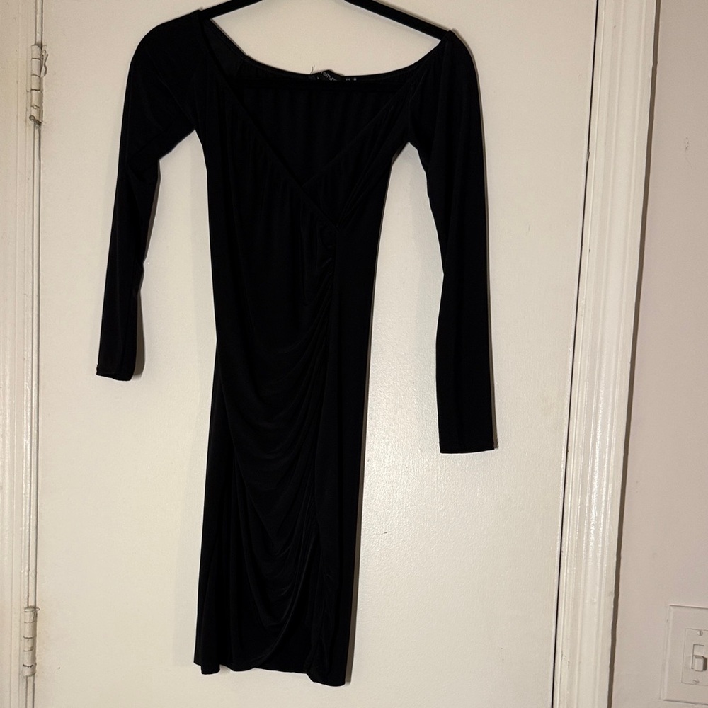 PrettyLittleThing Black Long Sleeve Mini Dress